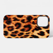 Coque iPhone 12 Texture de léopard sans couture, fourrure de léopa (Verso Horizontal)
