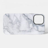 Coque iPhone 12 Texture de marbre blanc (Verso Horizontal)