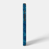 Coque iPhone 12 Texture de marbre bleu marine (Côté gauche)