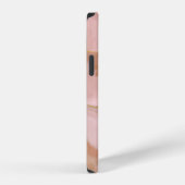Coque iPhone 12 Texture de marbre liquide rose (Côté droit)