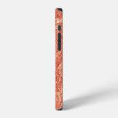 Coque iPhone 12 Texture de marbre rouge corail  (Côté gauche)