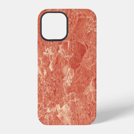 Coque iPhone 12 Texture de marbre rouge corail  (Verso)