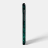 Coque iPhone 12 Texture de marbre vert foncé (Côté gauche)