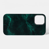 Coque iPhone 12 Texture de marbre vert foncé (Verso Horizontal)
