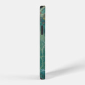 Coque iPhone 12 texture de marbre vert malachite, structure détail (Côté droit)