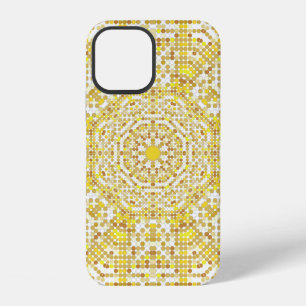 Coque iPhone 12 Texture de motif doré avec mosaïques dorées dans l