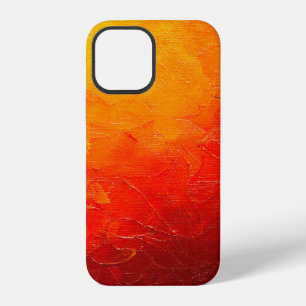 Coque iPhone 12 texture de peinture à l'huile abstraite sur toile,
