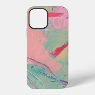 Coque iPhone 12 Texture de peinture à l'huile multicolore. Fond d'
