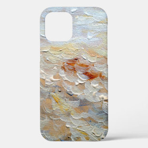 Coque iPhone 12 Texture de peintures à l'huile, fond d'art abstrai