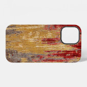 Coque iPhone 12 Texture de tapis oriental rouge-or. (Verso Horizontal)