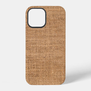 Coque iPhone 12 Texture de tissu fond toile de jute