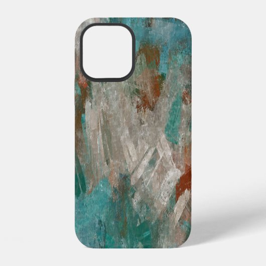 Coque iPhone 12 Texture de traits psychédéliques abstraits. (Verso)