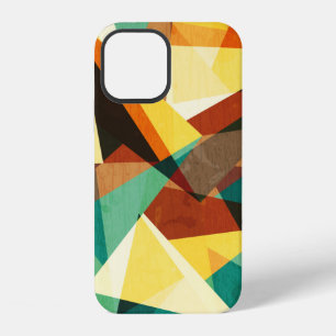 Coque iPhone 12 texture de triangle coloré sans couture avec effet
