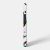 Coque iPhone 12 Texture déformée et glitchée d'encre marbrée surf (Côté gauche)