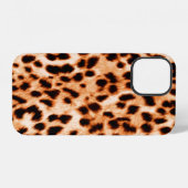Coque iPhone 12 Texture d'impression léopard (Verso Horizontal)
