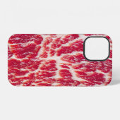 Coque iPhone 12 Texture du steak de boeuf marbré Closeup (Verso Horizontal)