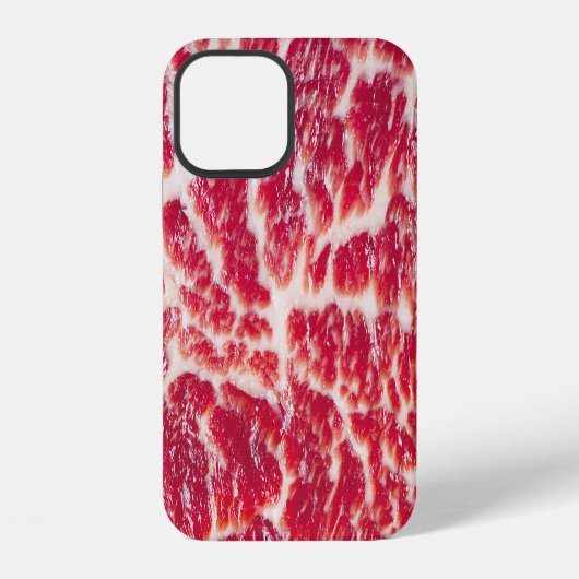 Coque iPhone 12 Texture du steak de boeuf marbré Closeup (Verso)
