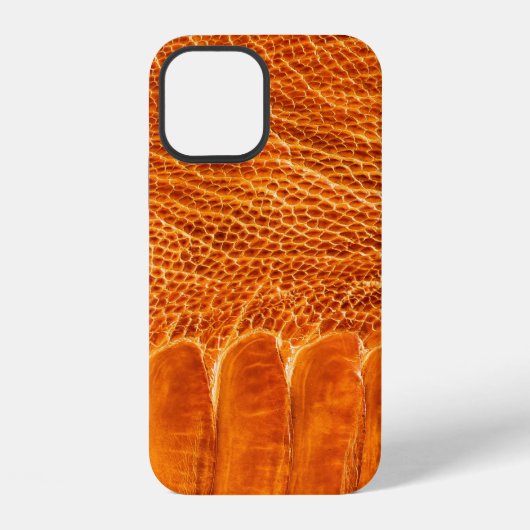 Coque iPhone 12 Texture en cuir d'autruche (Verso)