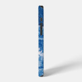 Coque iPhone 12 Texture en denim de jeans bleus (Côté gauche)