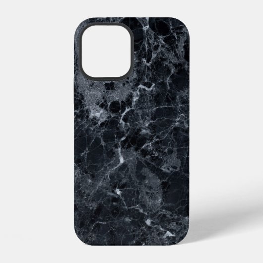 Coque iPhone 12 Texture en marbre noir (Verso)