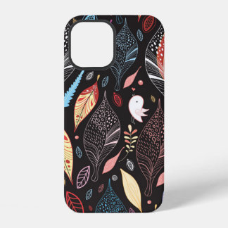 Coque iPhone 12 texture foliaire d'automne