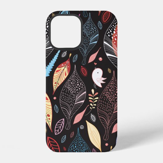 Coque iPhone 12 texture foliaire d'automne (Verso)