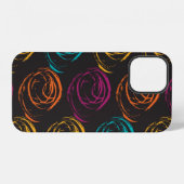 Coque iPhone 12 Texture grange peinte à la main. Élément géométriq (Verso Horizontal)