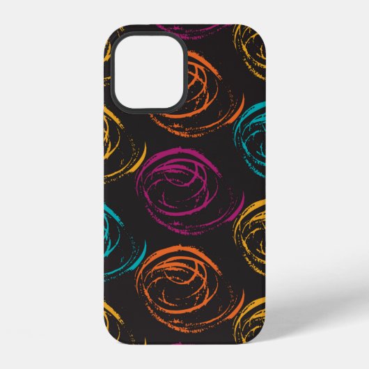 Coque iPhone 12 Texture grange peinte à la main. Élément géométriq (Verso)