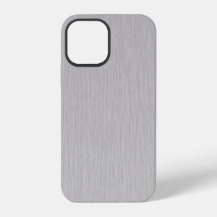 Coque iPhone 12 Texture métallique argent brossé de qualité supéri