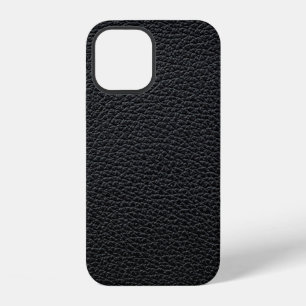 Coque iPhone 12 Texture ou arrière-plan en cuir noir. cuir,texture