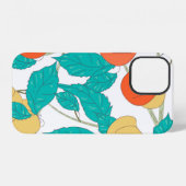 Coque iPhone 12 Texture transparente avec des fruits et des feuill (Verso Horizontal)