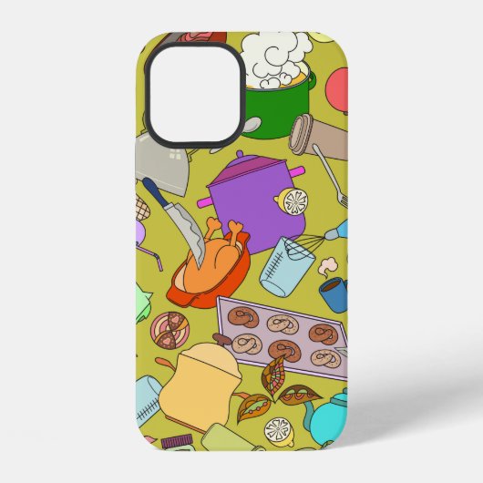 Coque iPhone 12 Texture transparente. Objets de gribouillis dessin (Verso)