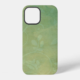 Coque iPhone 12 Texture verte vintage florissante