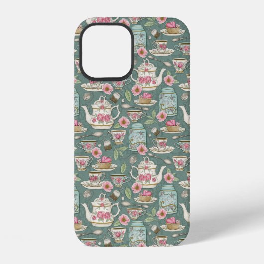 Coque iPhone 12 Thé à la mode rétro (Verso)
