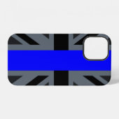 Coque iPhone 12 Thin Blue Line Union Jack (Verso Horizontal)