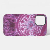 Coque iPhone 12 Tie Dye des étoiles violet (Verso Horizontal)