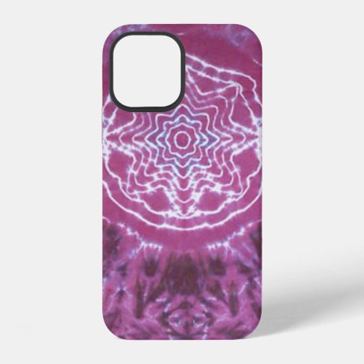 Coque iPhone 12 Tie Dye des étoiles violet (Verso)