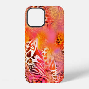 Coque iPhone 12 tissu à motif peau de léopard léopard,abstrait,ani