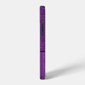 Coque iPhone 12 Tissu à nappes texture violette (Côté gauche)