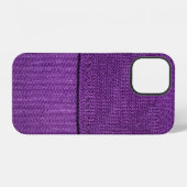 Coque iPhone 12 Tissu à nappes texture violette (Verso Horizontal)