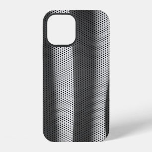 Coque iPhone 12 Tissu à pois noir et blanc