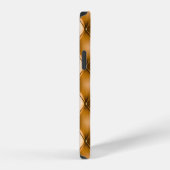 Coque iPhone 12 Tissu Capitone Bleu : Fond Rétro (Côté droit)
