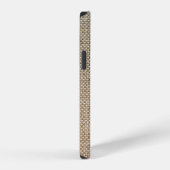 Coque iPhone 12 Tissu de fond marron textile (Côté droit)