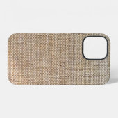 Coque iPhone 12 Tissu de fond marron textile (Verso Horizontal)