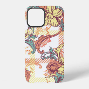 Coque iPhone 12 Tissu éclectique carreauté motif sans couture avec