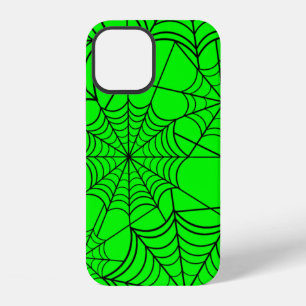 Coque iPhone 12 toile d'araignée verte à l'acide halloween