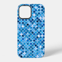 Tons Bleus "Aquarelle" Mosaïque Carreaux Motif Coq