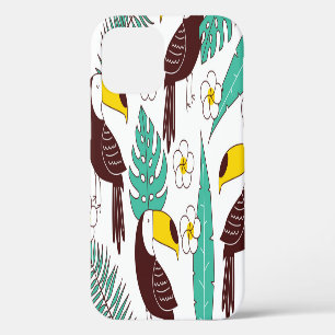 Coque iPhone 12 Toucan Orchid Vintage Palm Motif