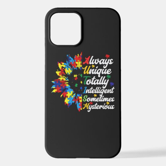 Coque iPhone 12 Toujours unique - Sensibilisation sur l'autisme (Verso)