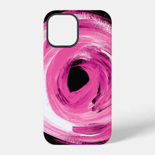 Coque iPhone 12 Tourbillon rose abstrait aquarelle